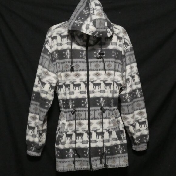 Vintage | CABIN CREEK | medium | Hooded Fleece Anorak Zip-Up Jacket - Picture 1 of 16